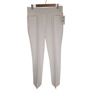 Women's Ankle Pants Vanilla 89th & Madison Sz L Studded Pull On Stretch MSRP 52$